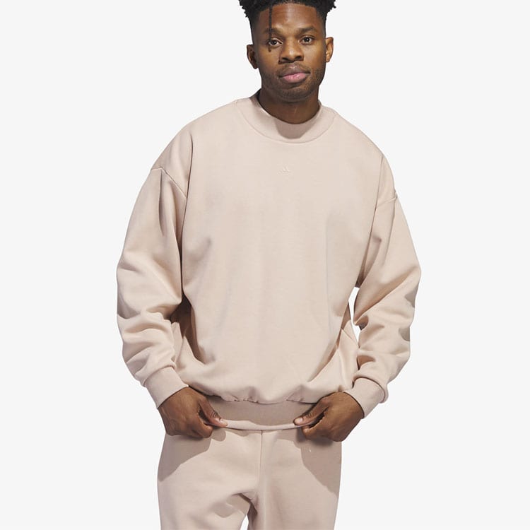 Adidas Sweatshirts Unisex Pearl Smoke Gray Crew Neck Moderate Regular IM8422
