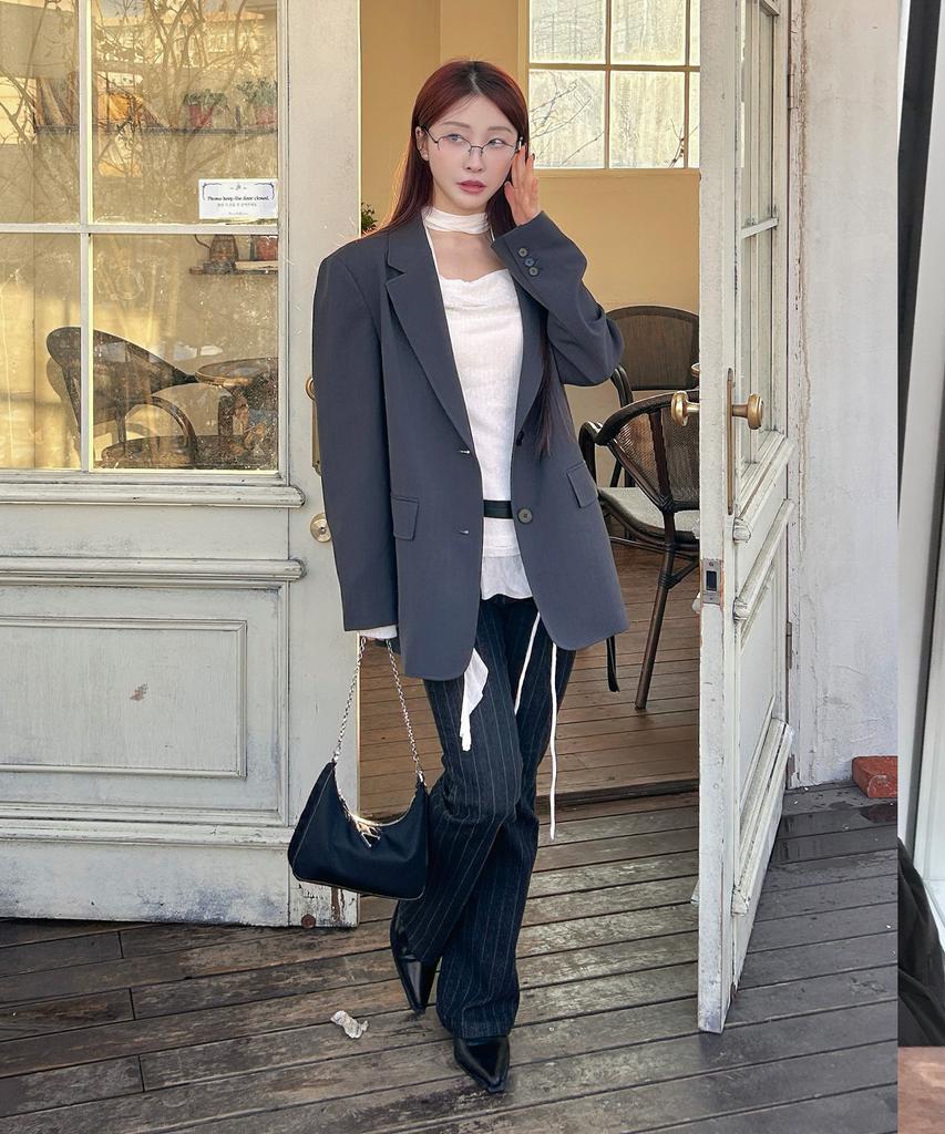 MIND BRIDGE WOMEN [W] Oversized Single Two-Button Blazer - 3 Colors