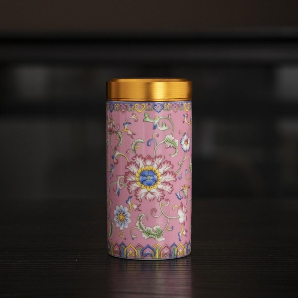 Mini Tea Packaging Box Flower Green Tea Canister Empty Tea Tin Can  Loose Leaf Tea Storage