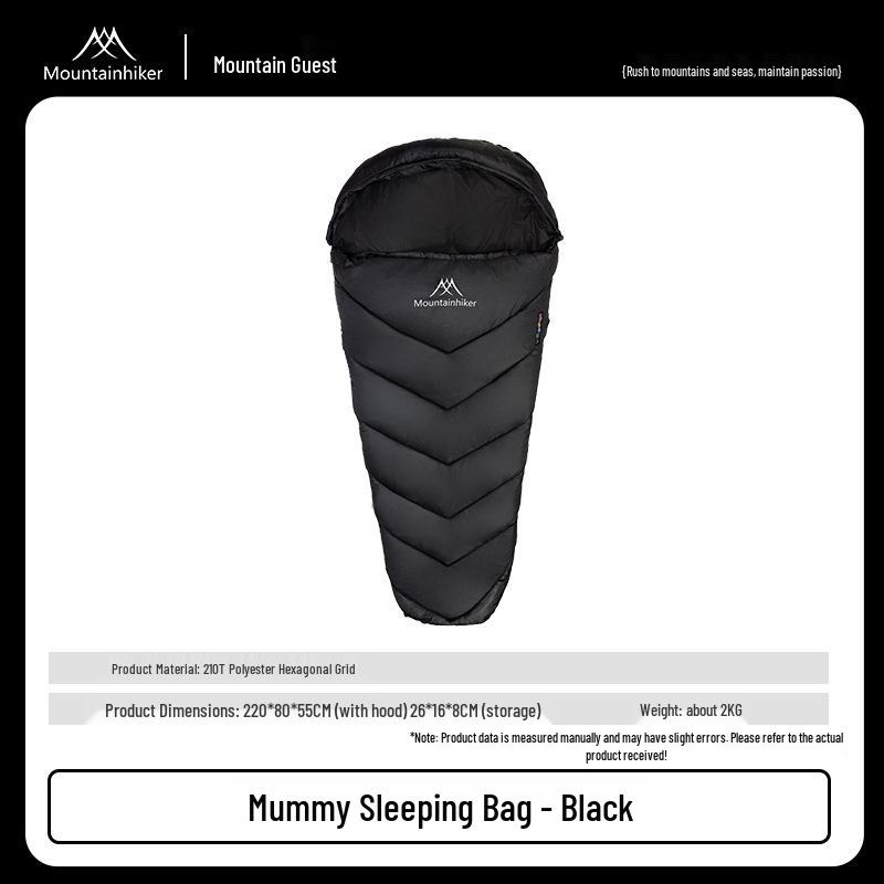 ShanZhiKe Mummy Sleeping Bag - 210T Polyester Hexagonal Grid for Outdoor Camping