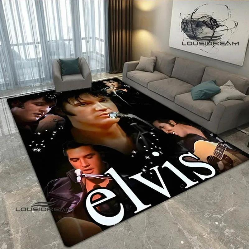 Tappeto Stampato Retro E-Elvis-Presley Tappeto per Soggiorno Camera da Letto Zerbino Antiscivolo Oggetti di Scena per Fotografia Tappeto Kawaii Regalo di Compleanno