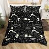 Skull Bedding Set Kids Scary Animal Skeleton Bedding & Linen for Boys Teens Halloween Bats Duvet Cover Breathable Horror Spider