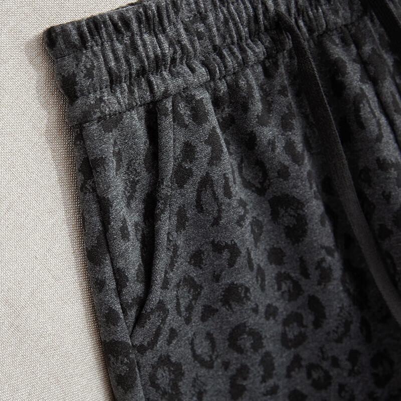 Women's Leopard Print Drawstring Elastic Waist Casual Pants