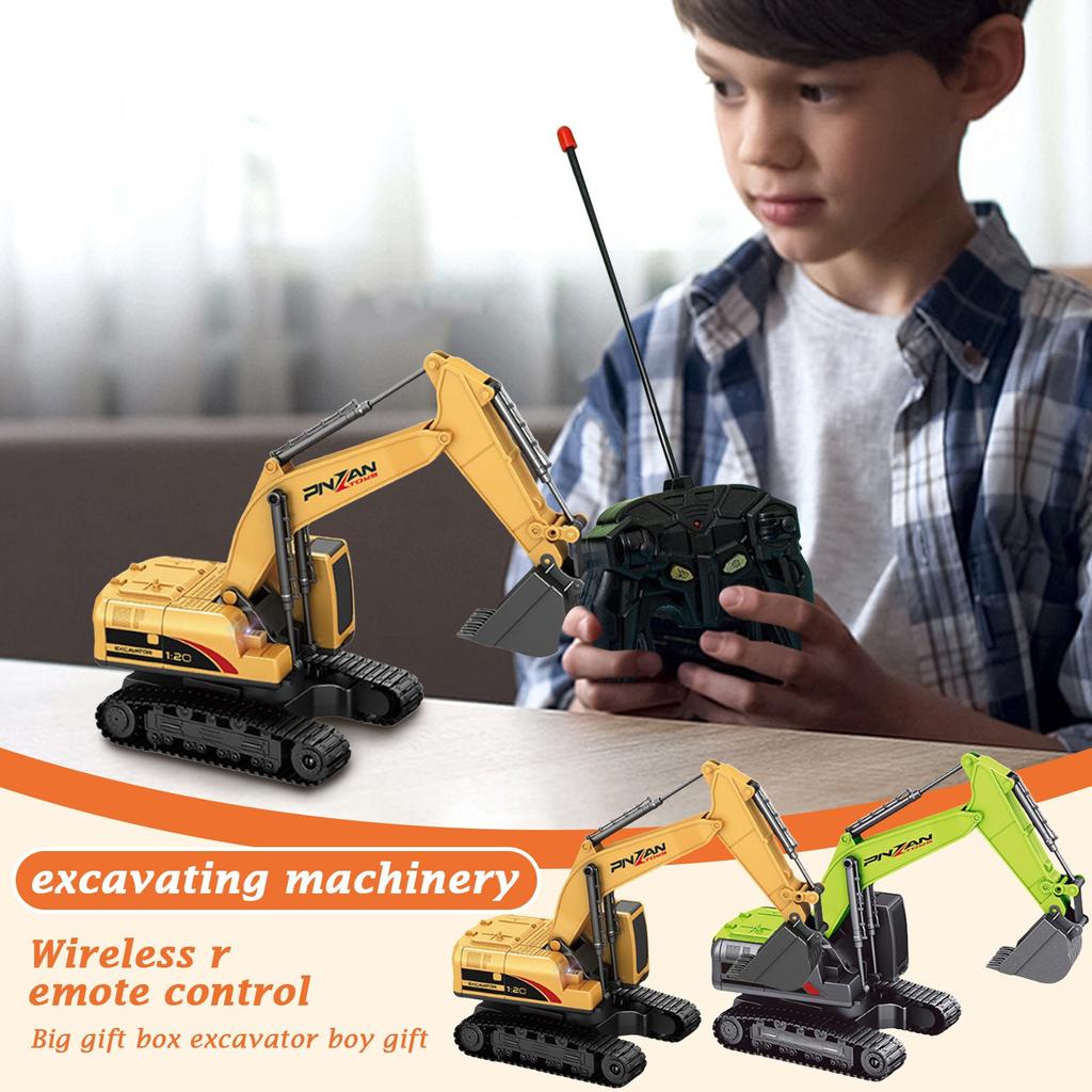 Remote Control Excavator Toys For Boys,16 Channel Speed Control RC Excavator Construction Toys With Metal Shovel & Light,Simulated ,Christmas Birthday