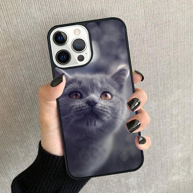 British Shorthair Cat Phone Case For iPhone 17 Air 16 pro max 15 14 plus 12 13 Soft Bumper Shell Cover coque