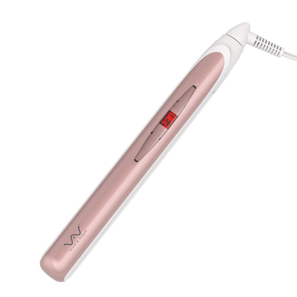 VAV Hair Iron Professional Specification 140~230℃ Straight & Curling Iron Popular 140~230℃ Digital Button Type (Pink)