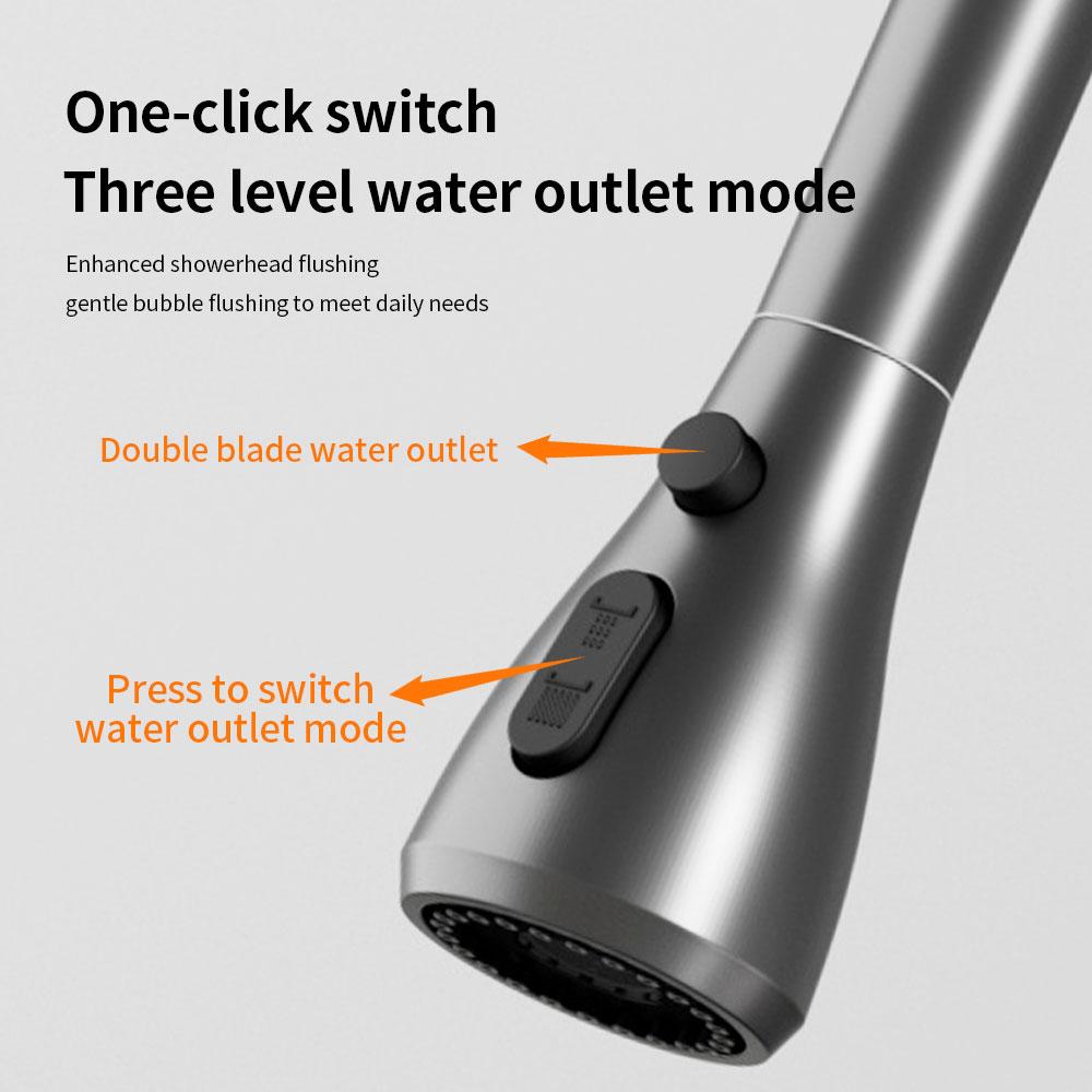 Kitchen Pull Out Faucet Sprayer Nozzle 3 Modes ABS Water Saving Bathroom Basin Sink Shower Spray Head For 1/2" Connection