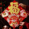 3D Fu Character Stickers Year Horse Design Good Luck Spring Festival Stickers Flocked Spring Festival Ornament
