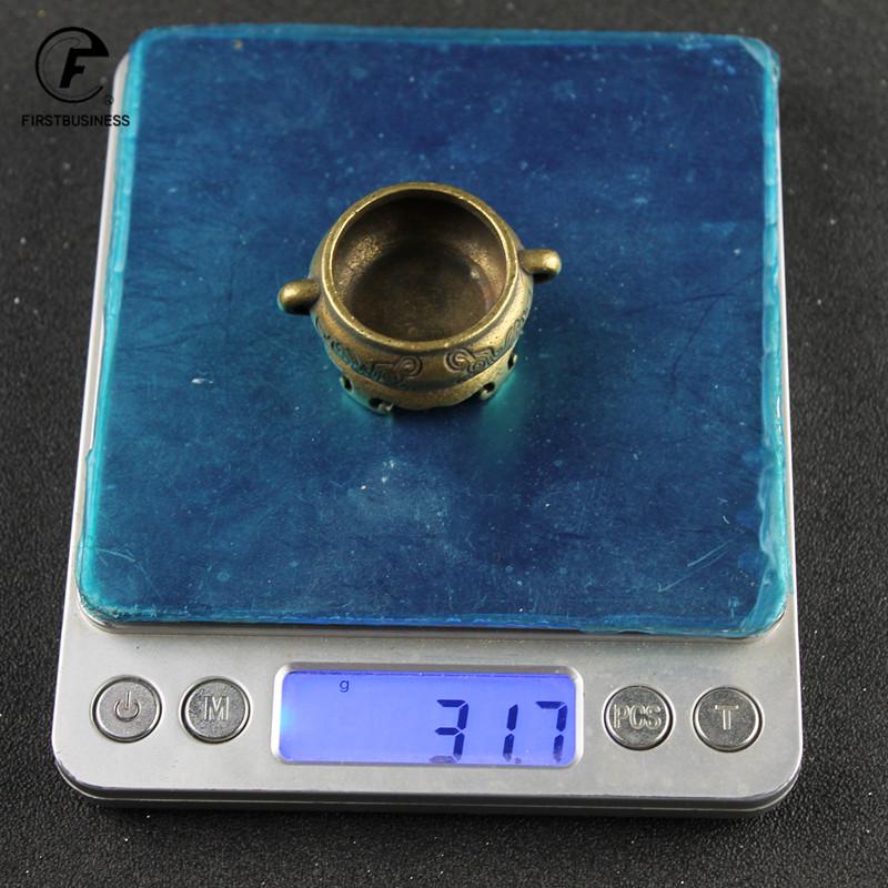 Pure Copper Small Beast Face Incense Burner Brass Mini Pocket Chinese Style Hollow Incense Cute Buddhism Desk Home Decor Burner