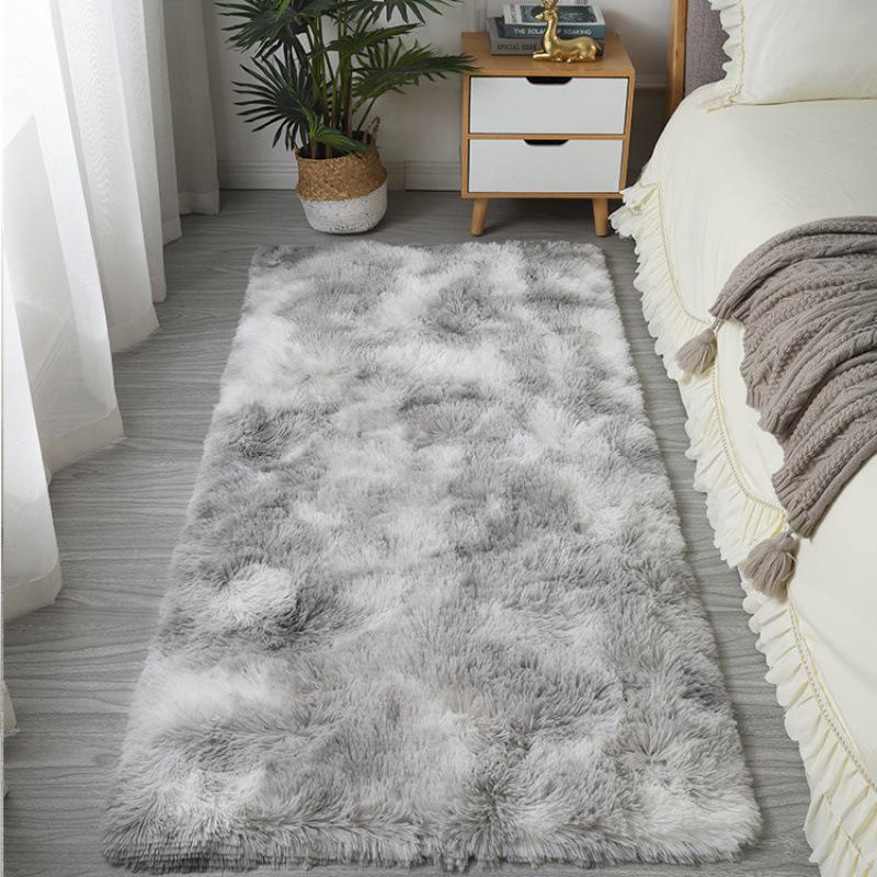 Nordic Silk Wool Tie-Dye Plush Carpet - Bedroom & Living Room Rug