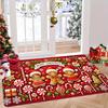 Weihnachts Lebkuchenmann Teppichmatte Teppich Karomuster Heimdekoration mit Zuckerstange Geschenkbox Muster für Feiertagsparty
