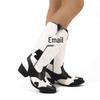 Fashionable Plus-Size Embroidered Mid-Calf Women's Boots: Pointed Toe, Chunky Heel, Sizes 35-46