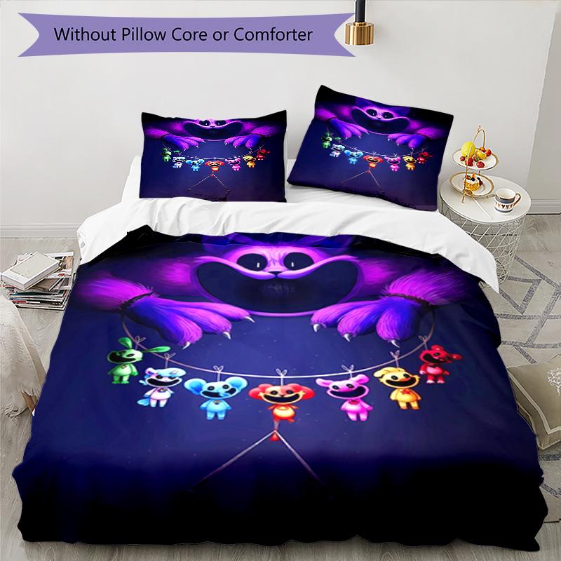 3pcs Smiling Critters2 pattern bedding set duvet cover set includes duvet cover &pillowcases, perfect all season bedroom decoration & gift