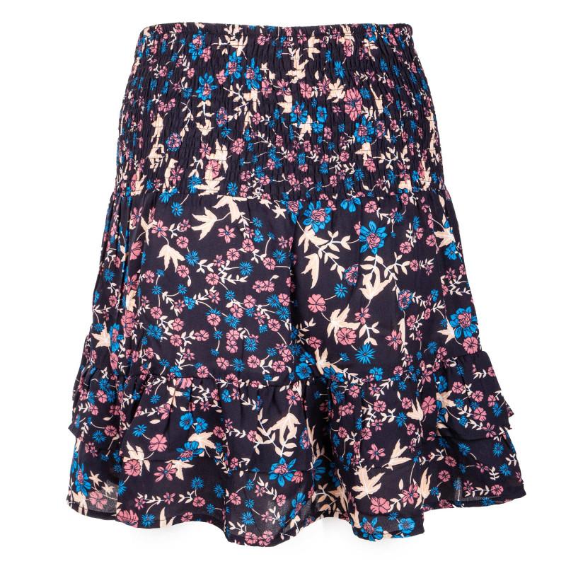 

Короткая черная юбка с оборками и цветочным принтом для женщин JACQUELINE DE YONG