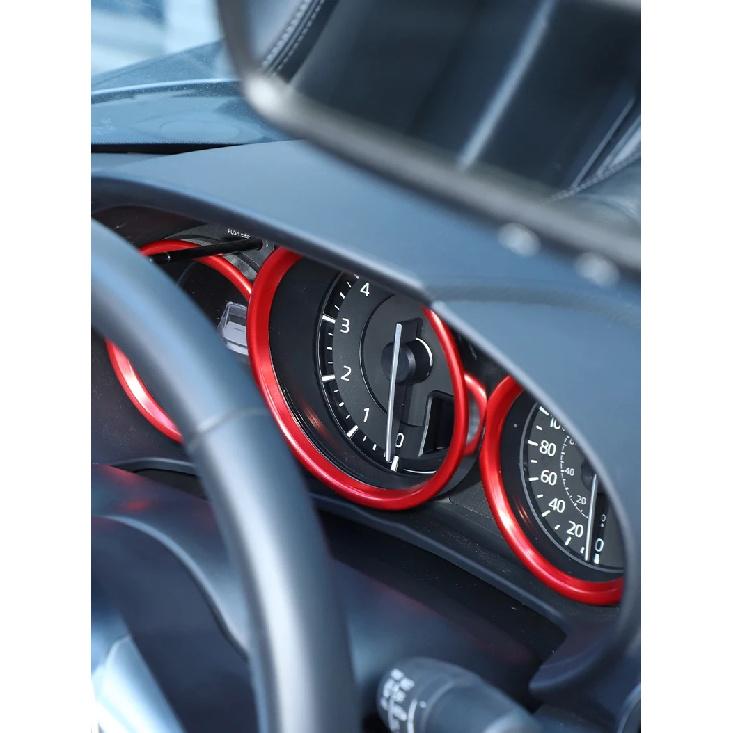 For Mazda MX-5 2016-2025 Aluminum Alloy Car Front Dashboard Decoration Frame Dial Ring Edge Styling Trim Auto Accessories