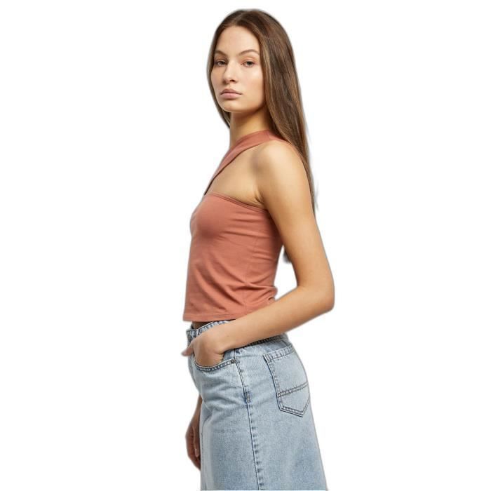 Débardeur Femme - Urban Classics - Rouge - Ajustée - 95% Coton - Bretelle Diagonale