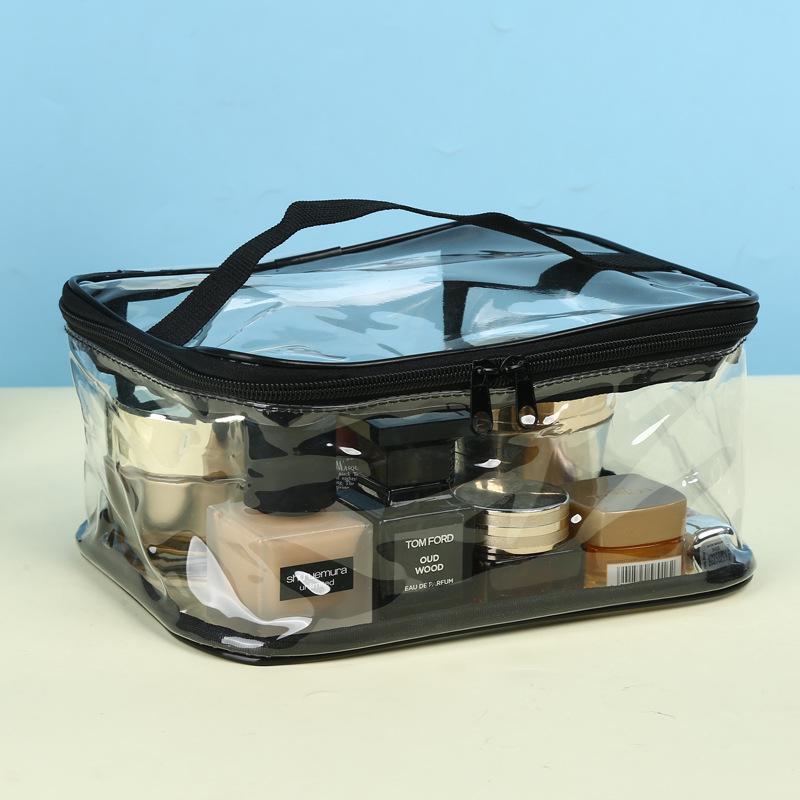 

Clear PVC Waterproof Makeup Bag with Custom Logo – Large Capacity Portable Storage 17x23x10 жовтий