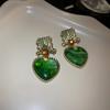 Silver Needle Zircon Earrings Retro Light Luxury Court Style Stud Earrings Niche High-end Earrings