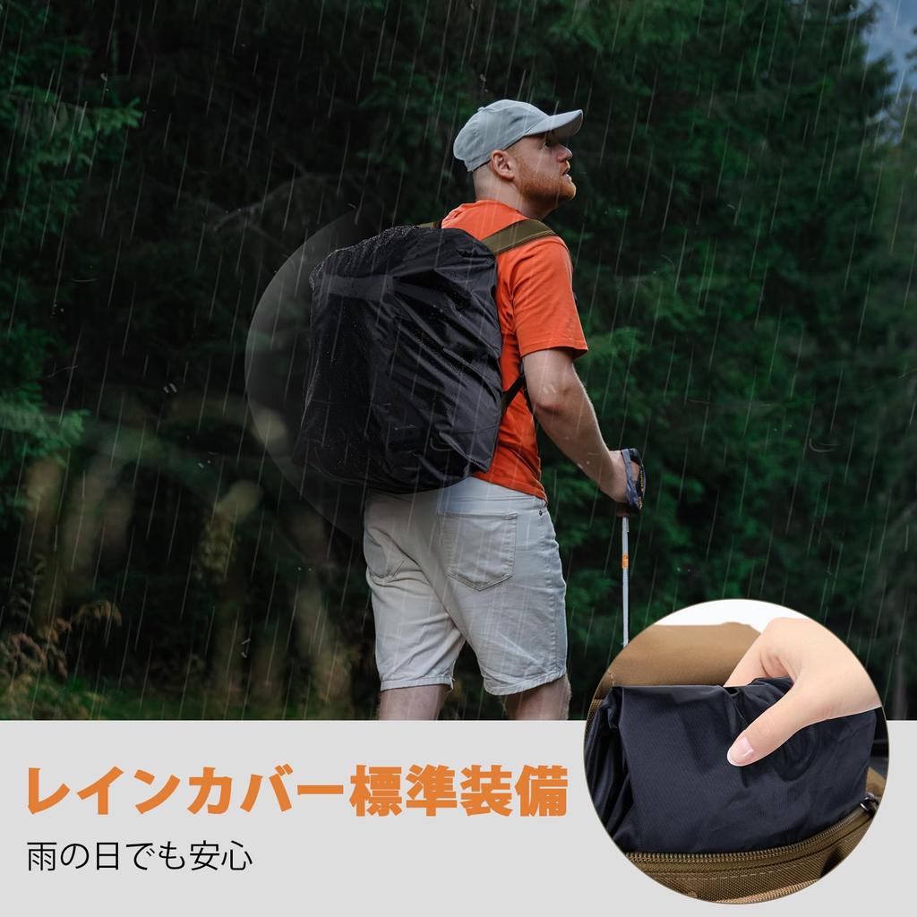 Goture Fishing Backpack, 58L Large Capacity, 900D Oxford Fabric with Water-Repellent Finish, Detachable Shoulder Bag, Expandable Clear Storage Pouch,