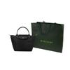 Longchamp Le Pliage Green 23 Short Handle Zipper Closure Recycled Canvas Dumpling Tote Bag Small Women Tote Bags Black 1621919001