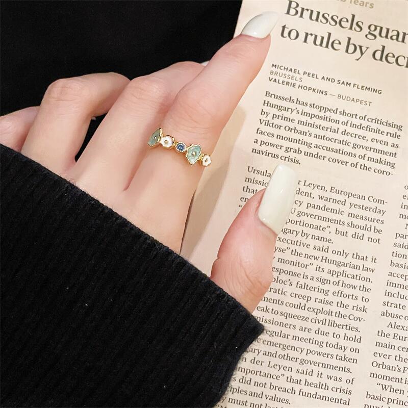 Xiaoxiangfeng Color High-End Sense Fashion Niche Temperament Open Ring Dopamine Dripping Index Finger Ring