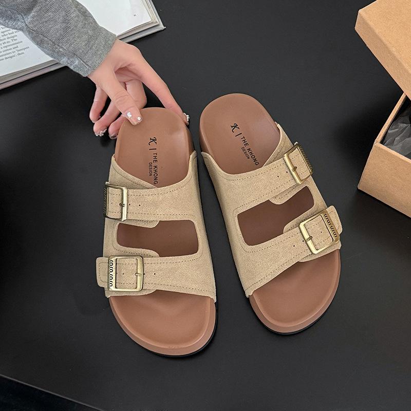 

Slippers cool slippers summer new flat bottom thick bottom comfortable breathable outside wear casual soft sole women s shoes 40 абрикосовый