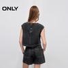 ONLY Women's Distressed Washed Sleeveless Cropped Denim T-shirt