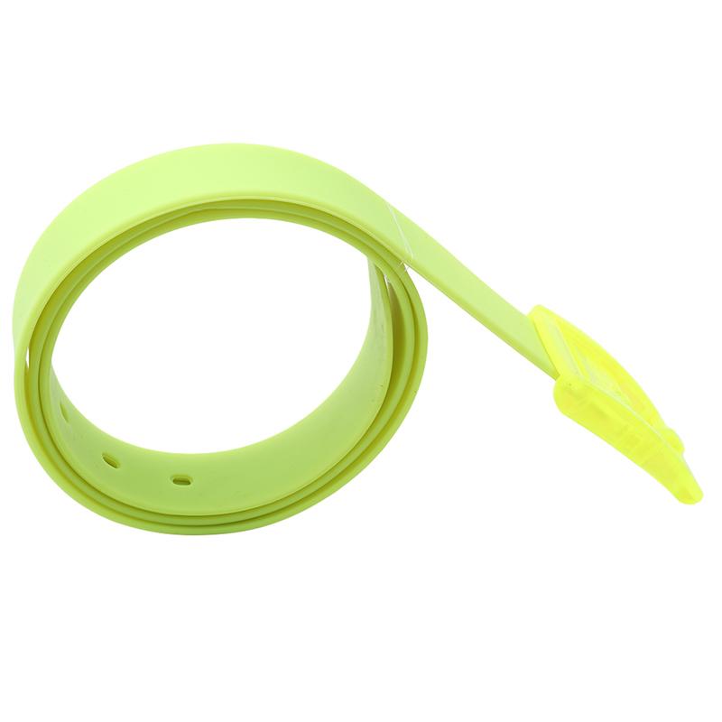 Fashion Plastic Belt Friendly Candy Multi Color Silicone Rubber Leather Belt Smooth Buckle For Women Men Adjustable