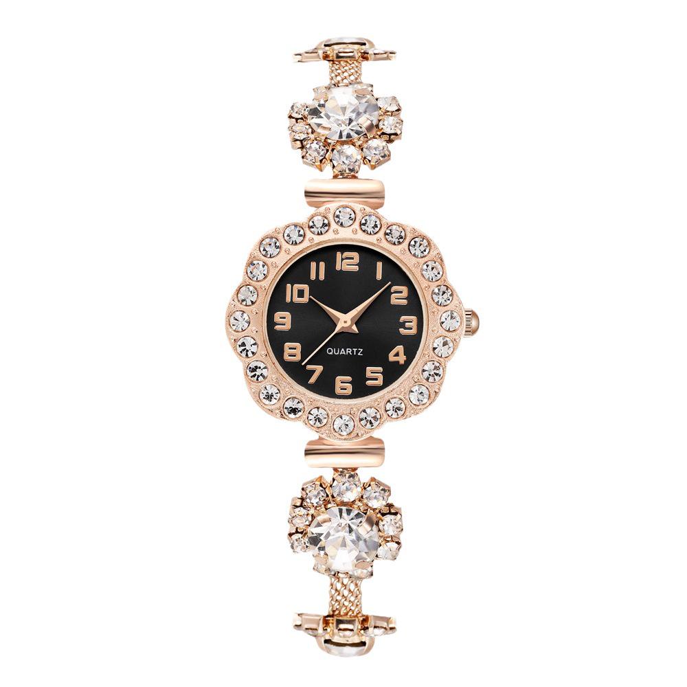 Adjustable Bracelet Watch with Large Diamond | New Style Quartz Ladies Watch with Simple Numeric Dial