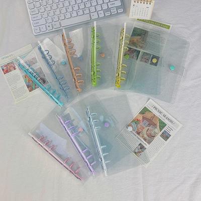 Transparant PVC Glitter A5/A6 Album met Losse Bladen in Koreaanse Stijl & 6-Gaats Studentenagenda