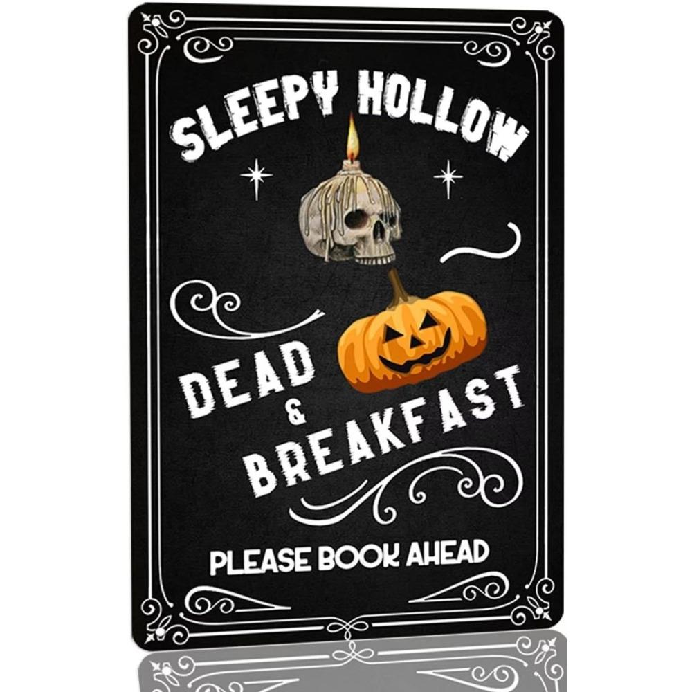 

Halloween poster on the wall, metal plaque 20x30cm