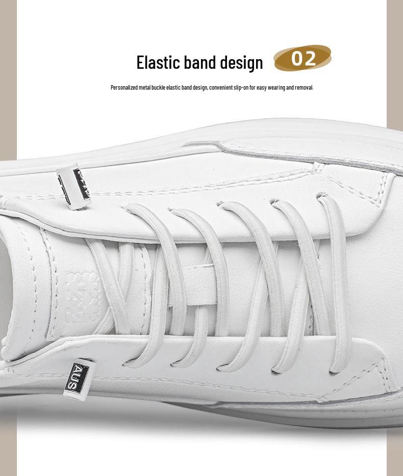 Men's Genuine Leather Slip-On Sports Casual Shoes with Thick Sole
