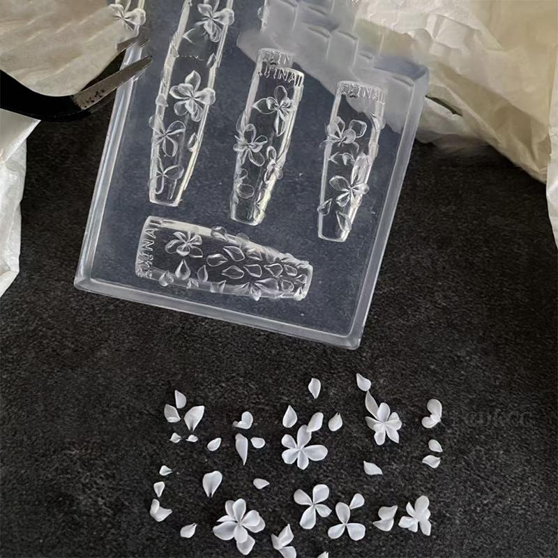 3D Flowers Nail Mold Diy Silicone Nail Tools Lily Flower Petal Nail Design Resin Molds Nail Art Carving Template