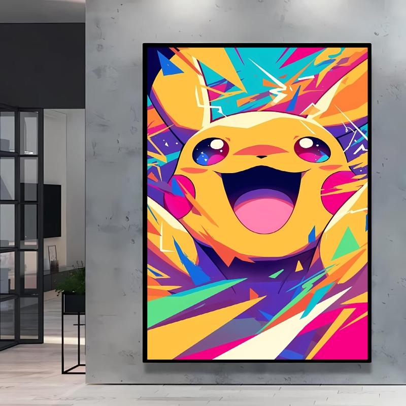 Canvas Art Wall Painting Posters Pokemon Images Pikachu Decor Painting Home Decoration Living Room Decor Paintings Kids Gift
