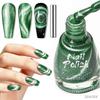 Dynamic Diamond Crushed Cat Eye Nail Polish, Icy Transparent Pearlescent Glitter Porcelain White Cat Eye Manicure Decor