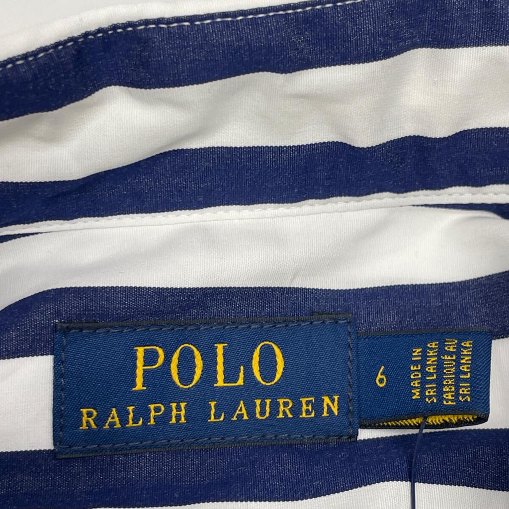 Polo Ralph Lauren Blue X White Striped Shirt Dress Dress 6 Blue X whiteUsed