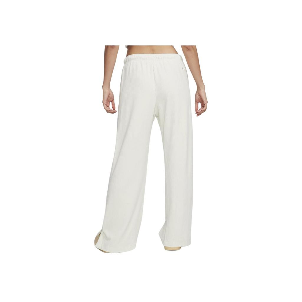 Nike Solid Color Mid-Rise Drawstring Wide-Leg Sports Pants Women pants Ivory FQ8045-020