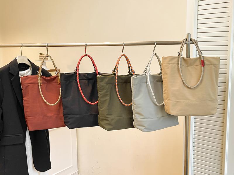 Fashion Solid Color Nylon Versatile Tote Bags Work Purse Stylish Simple Top-Handle Bags Large Elegant Casual Youth Shoulder Bag