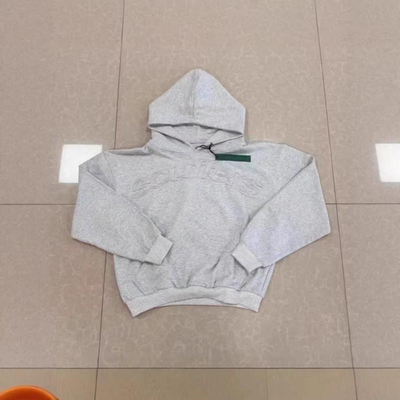 Sudadera con capucha estampada y bordada Scuffers, corte holgado, sudadera casual para hombre y mujer