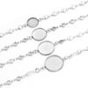 5Pcs/Lot Stainless Steel Bracelet Cabochon Base Round Blank Bezel Trays Bracelet Settings For DIY Jewelry Making Accesories