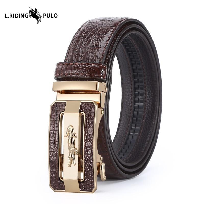 Men's High-end Crocodile Belt Business Fashion Young People Automatic Buckle Belt