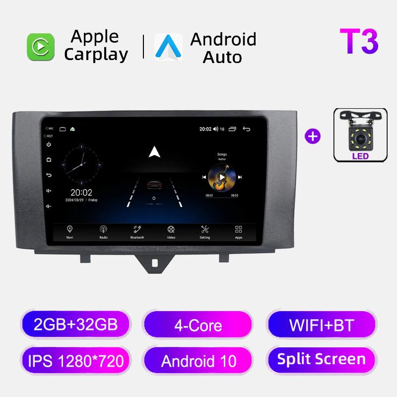 Navigation GPS Carplay For Mercedes Benz Smart Fortwo 2010-2015 Car Radio Android Auto Head Unit Multimedia Player No 2din DVD