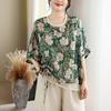 DIMANAF 2026 Plus Size New T-Shirt Women Blouse Lady Tops Tees Print Flower Loose Casual Shirts Oversize Beach Summer