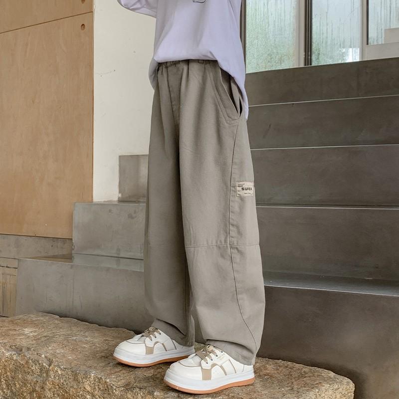 Pantalones Largos Cargo Casuales Lisos Sueltos para Niños