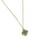 Ancient Gold-plated Jewelry Inlaid with Imitation Hotan Jade Pendant, Four Leaf Grass Necklace, Female, the Best Gift