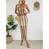 Damen Boho Rock-Sets Stickerei Bandeau Tube Top Bodycon Madi Rock Sommer Trendige Elegante Outfits
