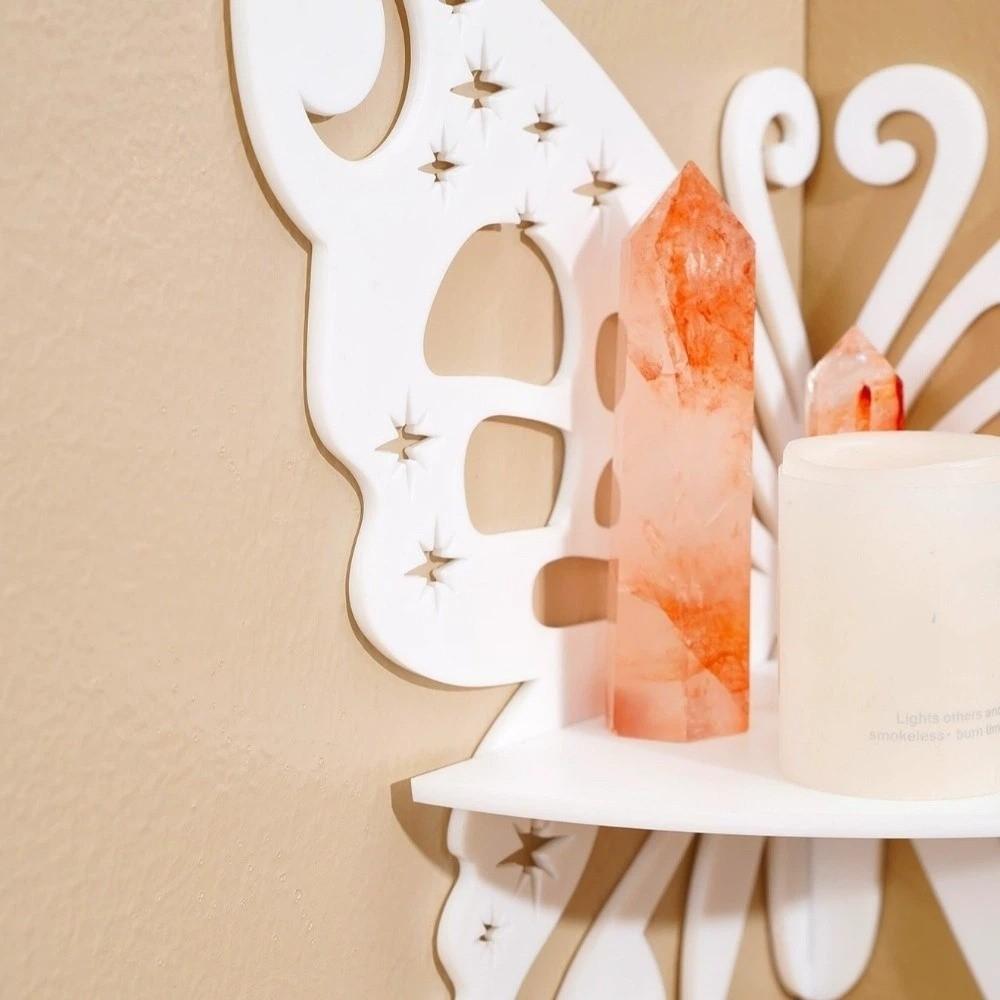 Plastic Wall Mounted Shelf Floating Wall Storage Shelf Butterfly Wall Corner Shelf  Wall Corner