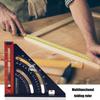 Portable Metric Triangle Angle Ruler 2 In 1 Aluminum Alloy Carpentry Triangle Ruler Folding Multi-function Measurement Tool