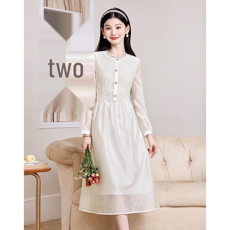 Elegant Lace Long Sleeve Mid-Length Dress