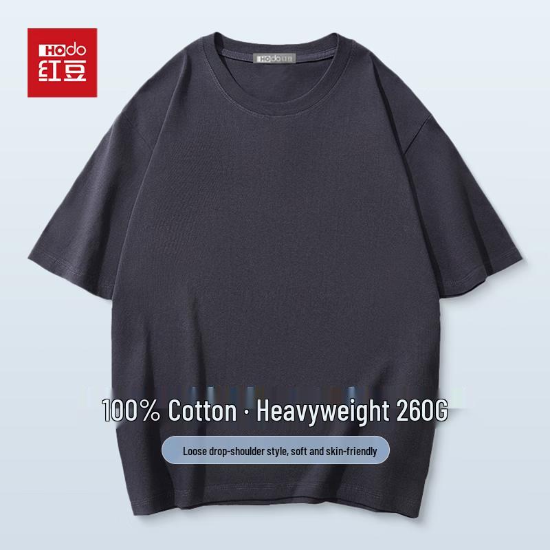 Hodo Men's Heavyweight 100% Cotton Round Neck Short-Sleeve T-Shirt